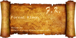 Forrai Kleon névjegykártya